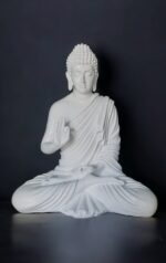 White Meditating Buddha Statue