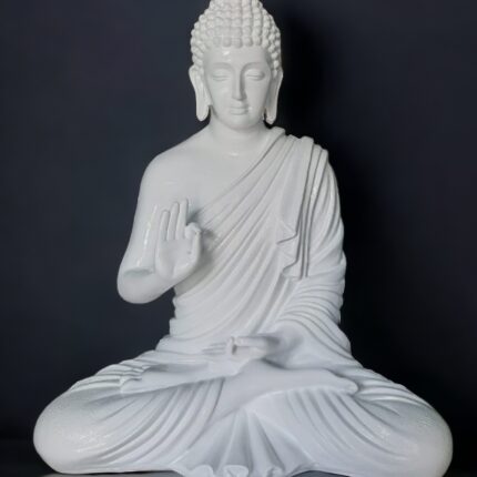 White Meditating Buddha Statue