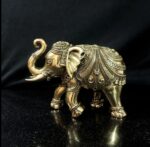 Brass Elephant Statue Trunk up Vastu