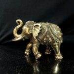 Brass Elephant Statue Trunk up Vastu