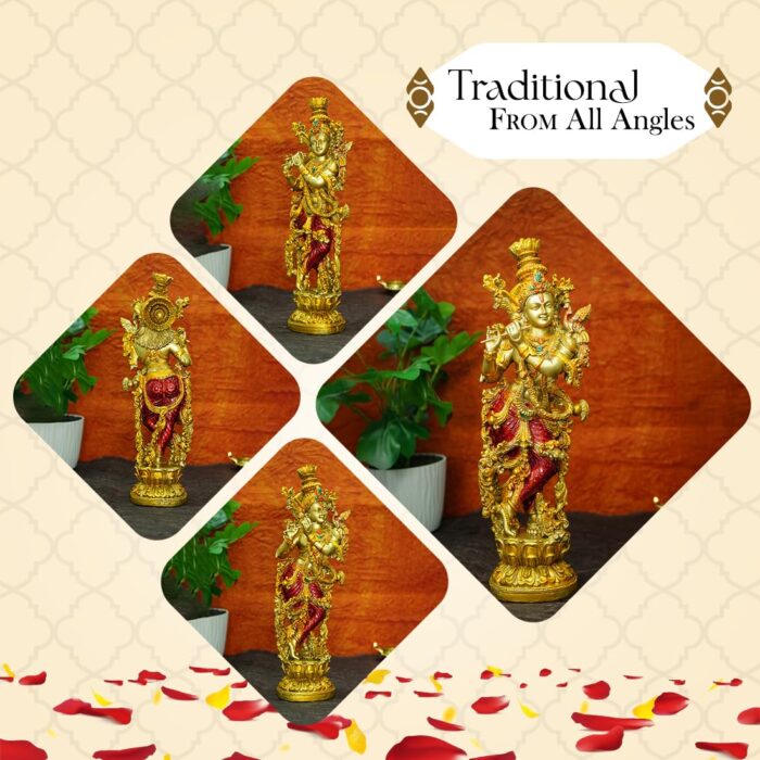 Elysee Decor's Premium Polyresin Lord Krishna Statue for Home Decor (35 cm)