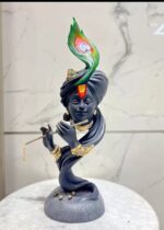 modern krishna ji statue black handcrafted by Elysee Decor