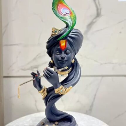 modern krishna ji statue black handcrafted by Elysee Decor