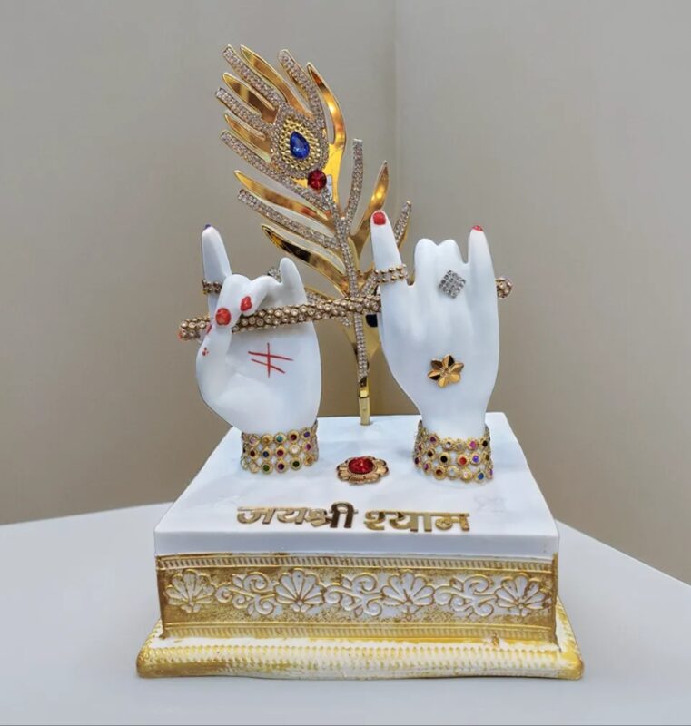 jai shree shyam marble hands showpiece handcrafted by Elysee Decor