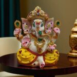 marble small ganesha idol handcrafted by Elysee Decor